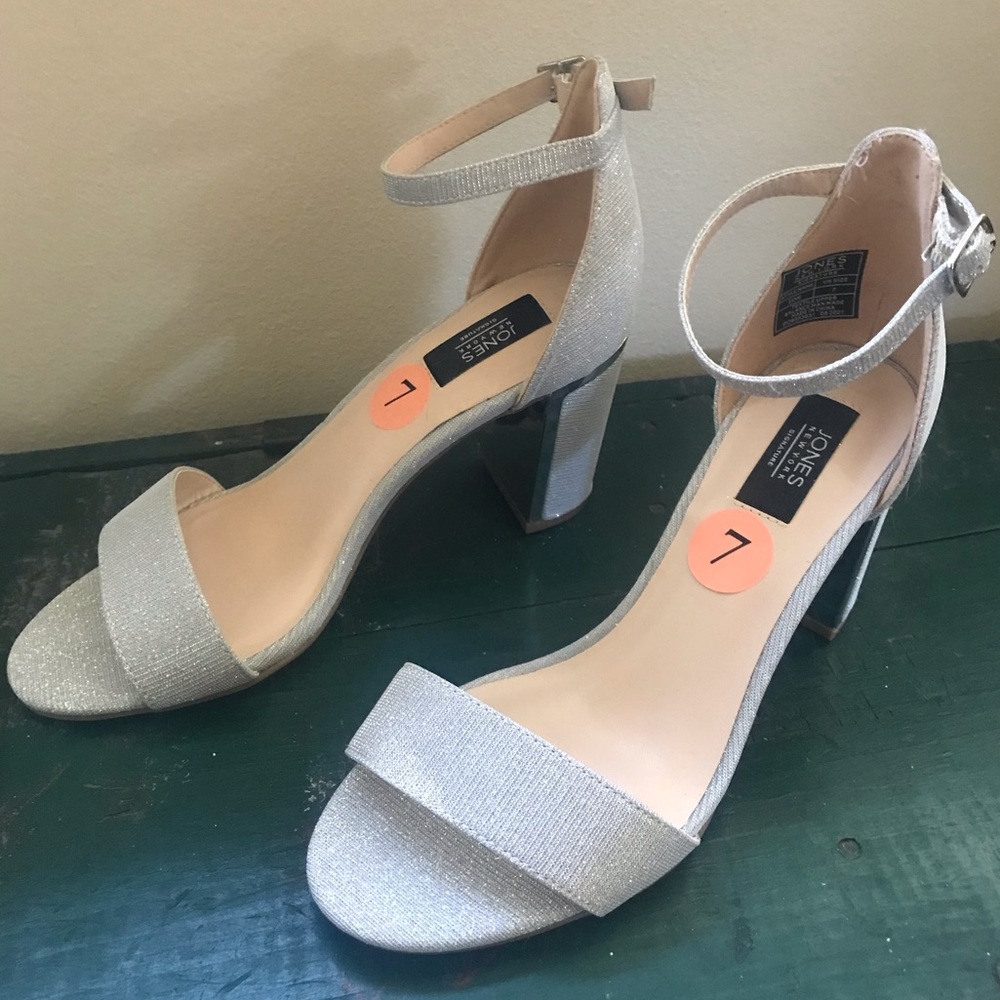 Jones New York silver heels